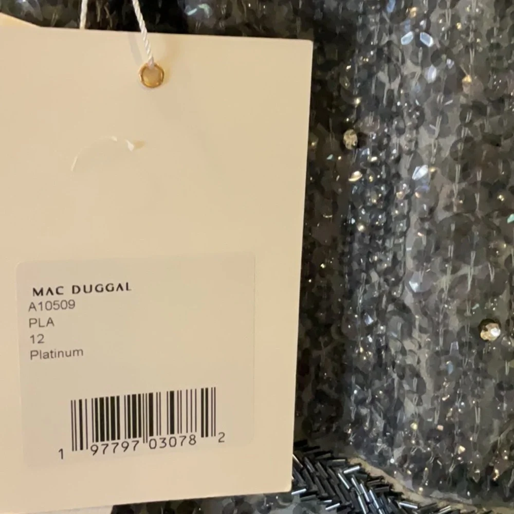 Mac Duggal - Sleeveless High Neck Beaded Midi Sheath Dress - NEW